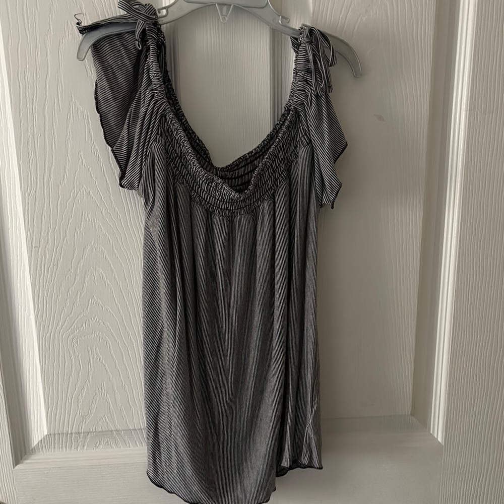 Striped Black and White Women's Top